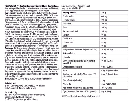 NAPALM® Pre-Contest Pumped Stimulant Free